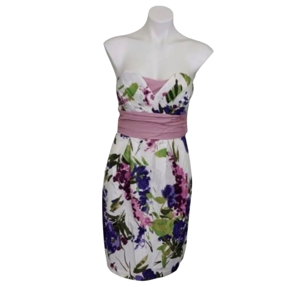 Trixxi Juniors Strappless Floral Dress Sz S